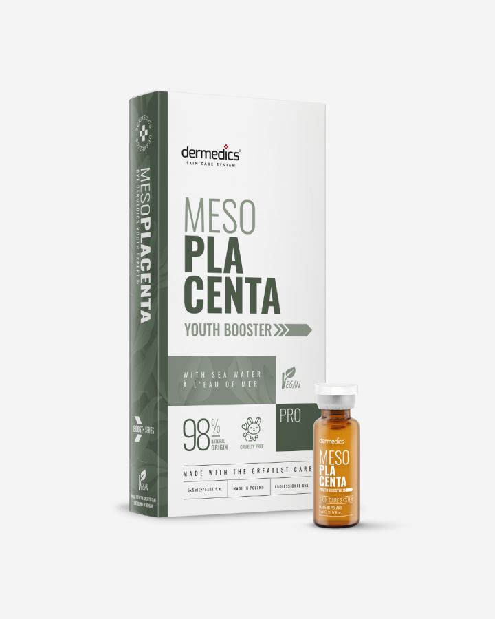 Dermedics Meso PLACENTA professional plant placenta mesotherapy booster, 5 x 5 ml ampoules