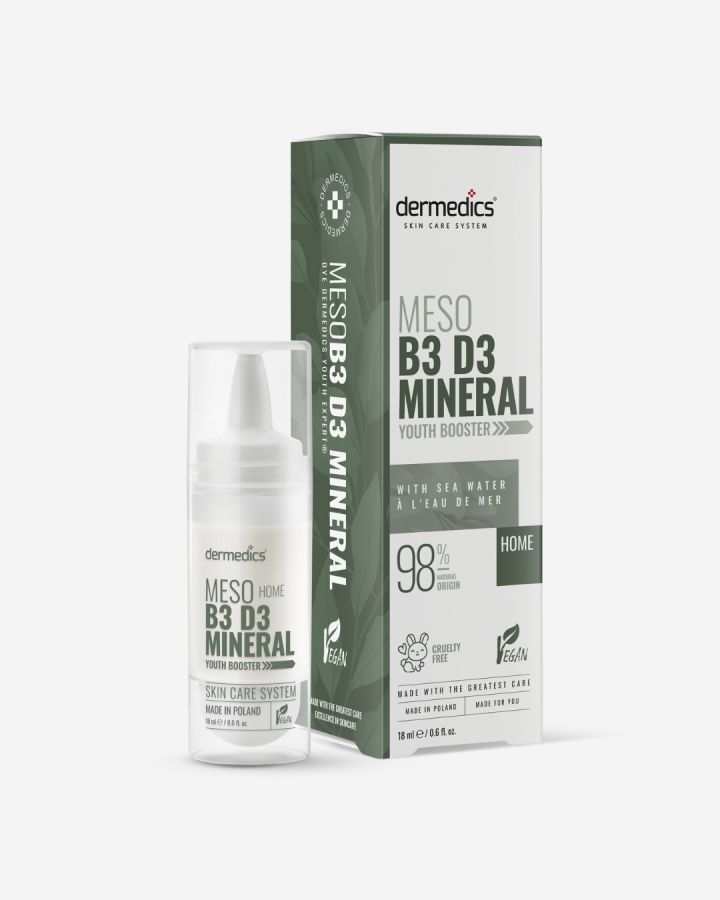 Dermedics Meso B3 D3 MINERAL Home 18 ml sérum de mesoterapia em casa com vitaminas e minerais, com embalagem