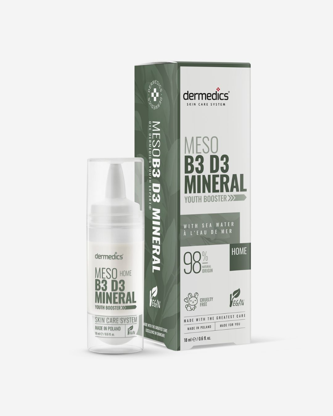 Dermedics Meso B3 D3 MINERAL Home 18 ml sérum de mesoterapia en casa con vitaminas y minerales, con estuche
