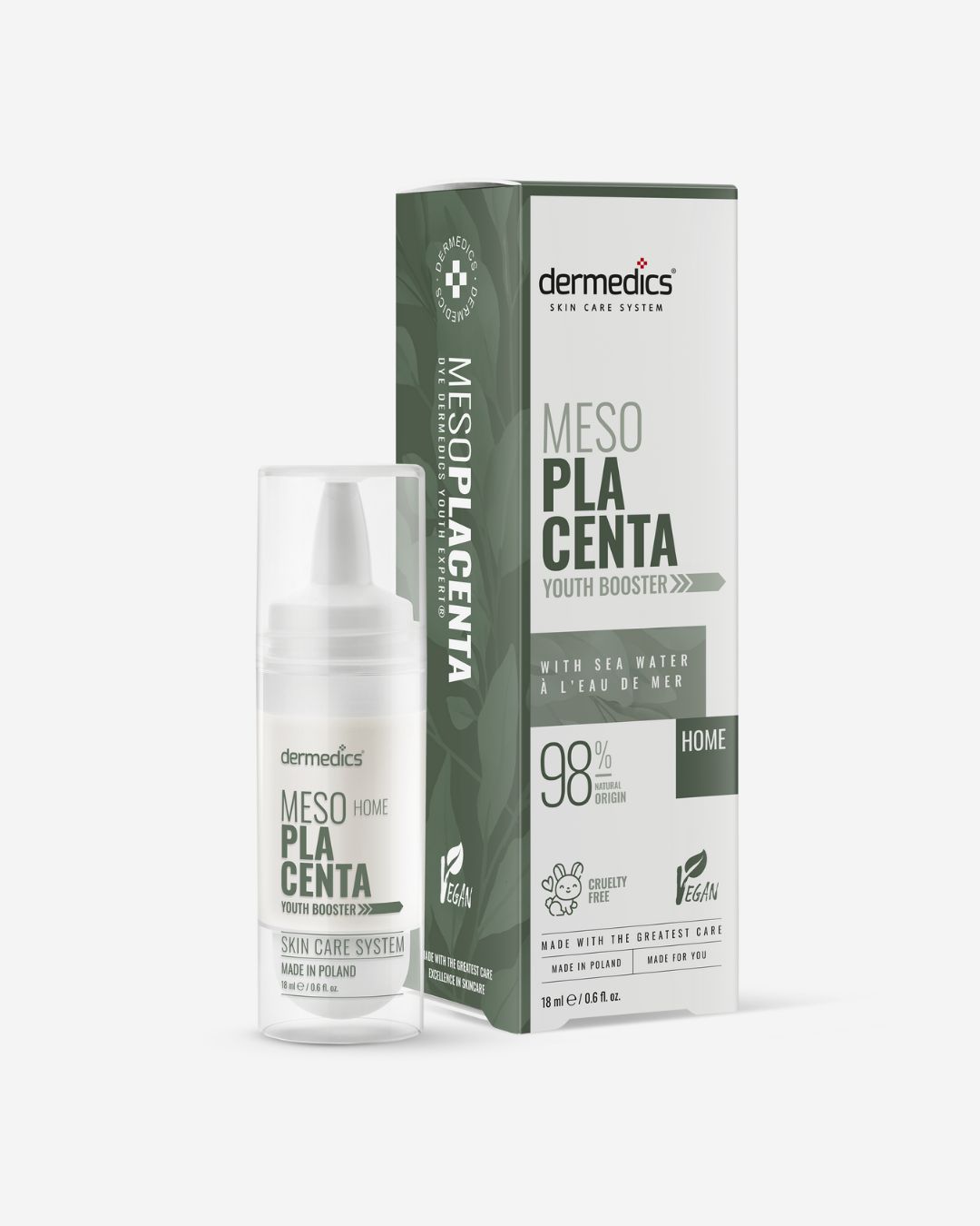 Dermedics Meso PLACENTA Home 18 ml at-home plant placenta mesotherapy serum with box