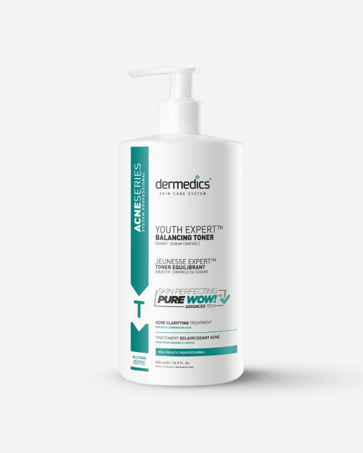 Dermedics ACNE Tónico 500 ml – formato profesional a granel, tónico refinador de poros para piel grasa y con tendencia a