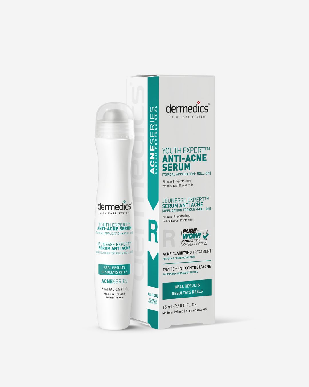 Dermedics ACNE Roll-on 15 ml – roll-on localizado com aplicador refrescante para imperfeições