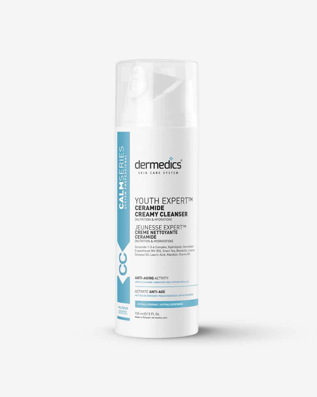 Dermedics Skincare CALM Cleanser 150 ml – ceramide-based creamy cleanser for sensitive-feeling skin.
