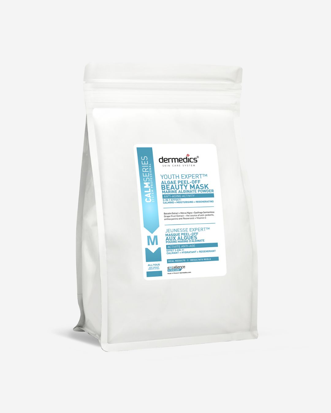 Dermedics Skincare CALM Algae Mask 500 g – alginate peel-off mask, the professional treatment's final comfort step for