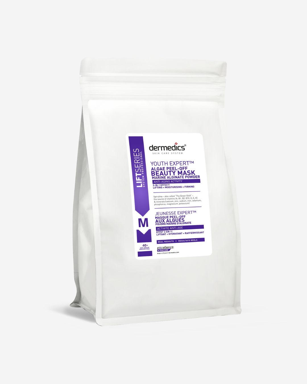 Dermedics Skincare LIFT Algae Mask 500 g – mascarilla peel-off de alginato con espirulina para el paso final del protocolo profe