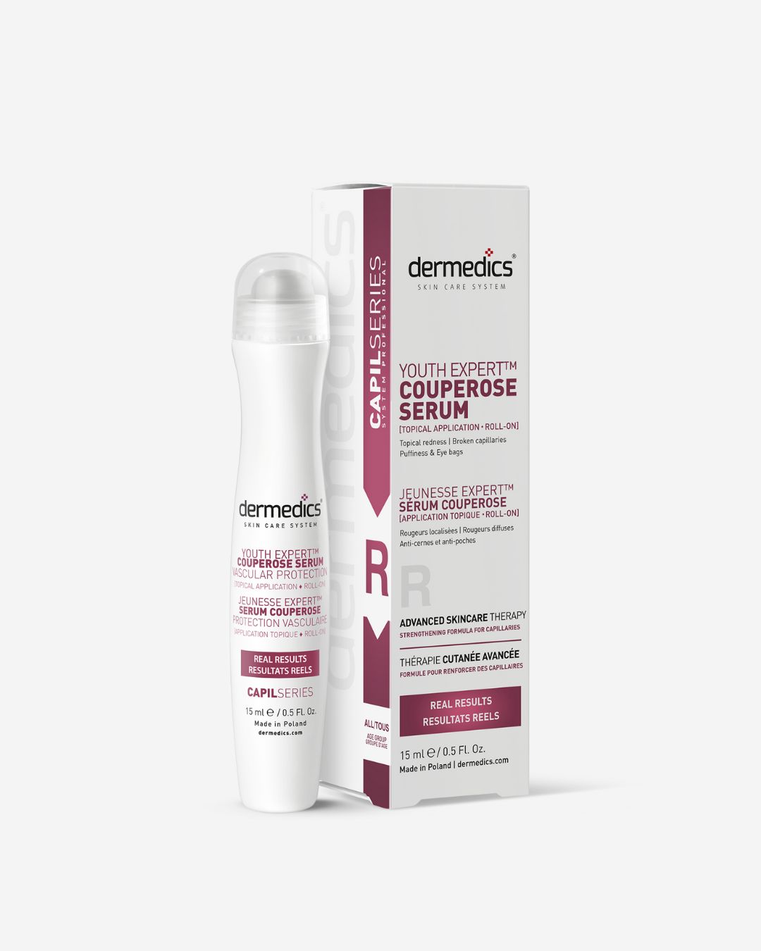 Dermedics CAPIL Roll-on 15 ml couperose serum for facial redness and puffy eyes