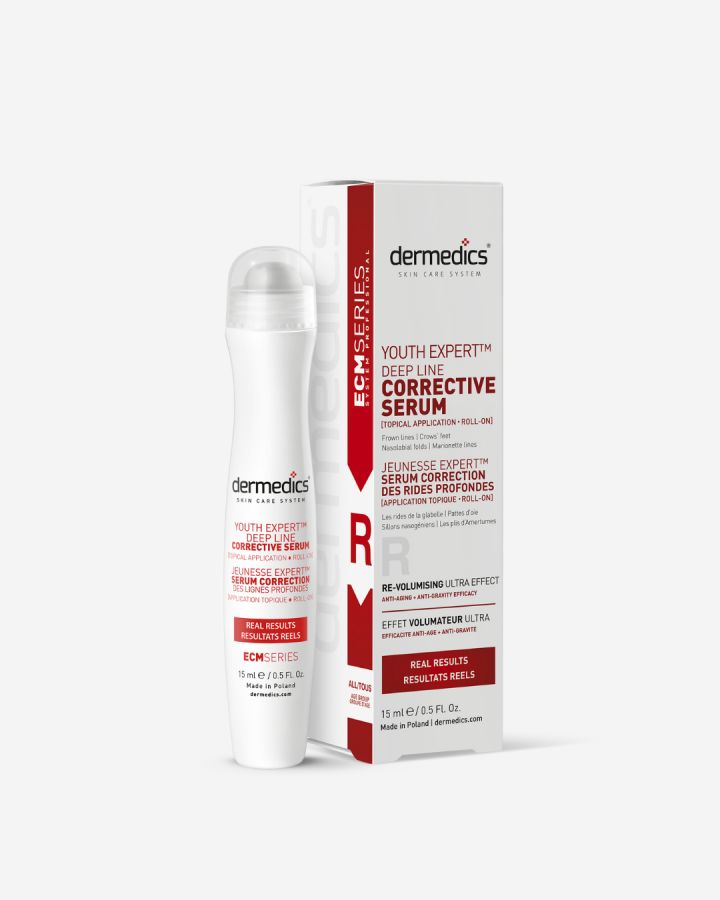 Dermedics ECM Roll-on 15 ml relleno de volumen para arrugas del entrecejo y patas de gallo