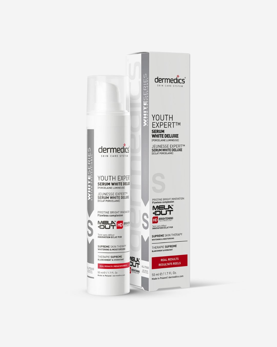 Dermedics WHITE Serum 50 ml brightening serum with BB-glow porcelain finish