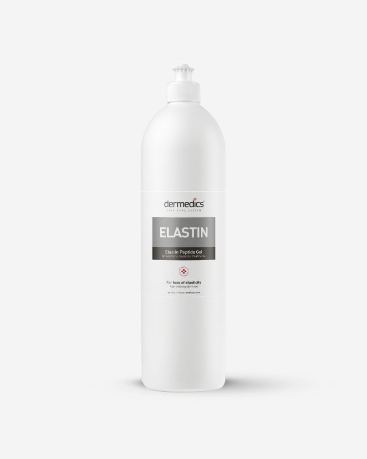 Dermedics ELASTIN gel de péptidos de elastina 1000 ml, gel de tratamiento profesional para la pérdida de elasticidad