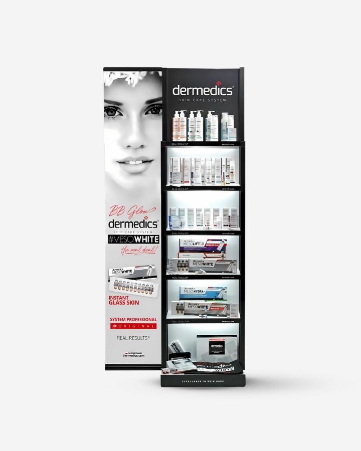 Dermedics retail counter display – product image 1