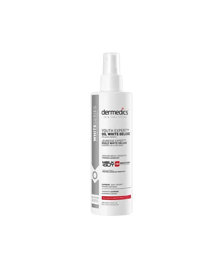 Dermedics WHITE Oil 200 ml aceite esencia iluminador, formato profesional