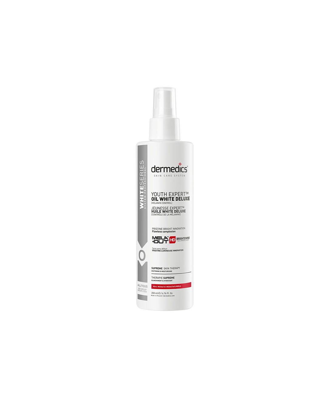 Dermedics WHITE Oil 200 ml brightening oil essence, professional size