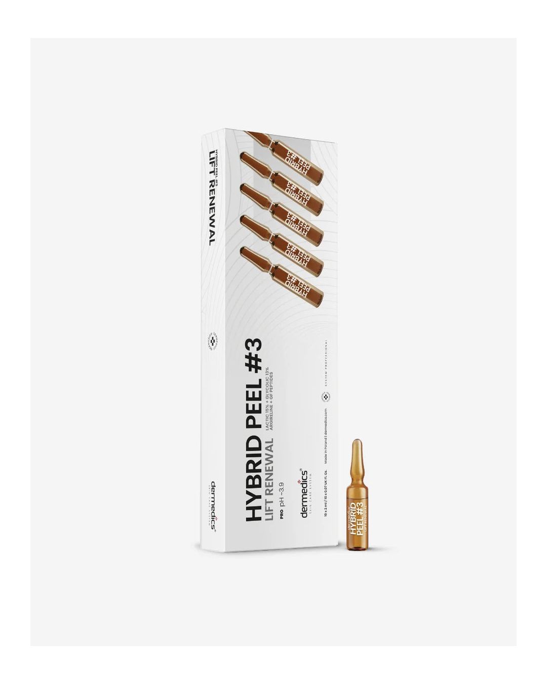 Dermedics Hybrid Peel #3 Lift Renewal professional anti-ageing peptide peel, 10 x 2 ml ampoules
