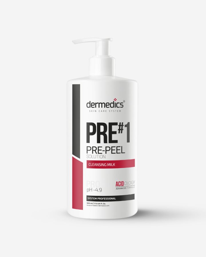 Dermedics Pre-Peel #1 Solution leche limpiadora 500 ml, limpiador pre-peeling profesional