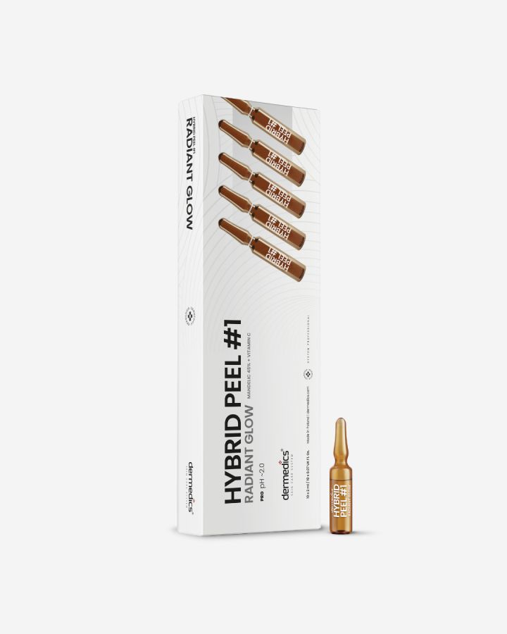 Dermedics Hybrid Peel #1 Radiant Glow peeling profesional de luminosidad con vitamina C, ampollas de 10 x 2 ml