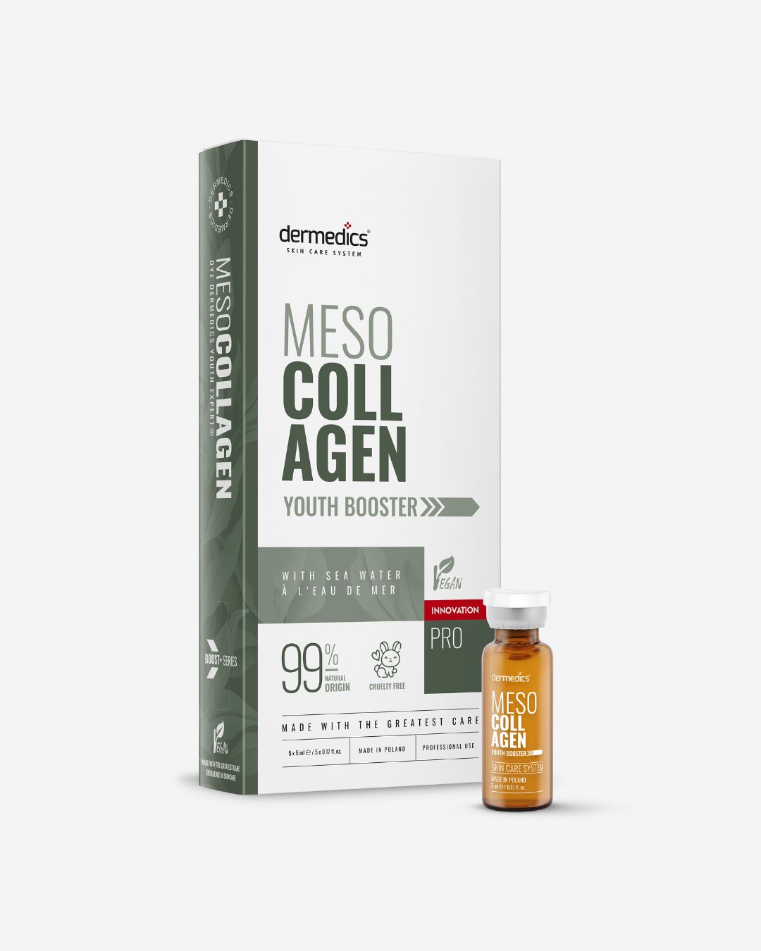 Dermedics Meso COLLAGEN booster profesional de mesoterapia con colágeno, ampollas de 5 x 5 ml
